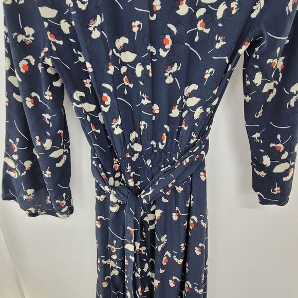 Ba&Sh silia tie waist midi dress marine handkerchief hem - Picture 10 of 16